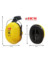 3M H9P3E - Tai nghe chụp tai chống ồn 3M dạng rời gắn nón bảo vệ tai bảo hộ lao động có đệm êm tai