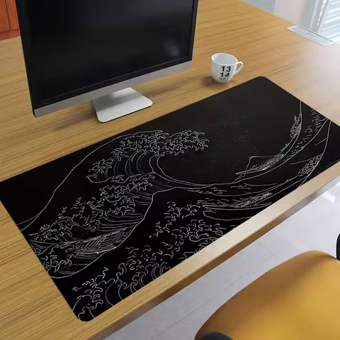 Black Sea Gaming mousepad, 2mm non-slip rubber base, 31.49 x 11.81 inches, extended gaming mousepad,