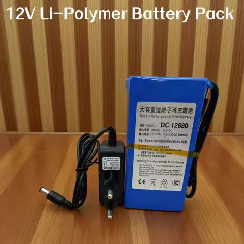 12V 6800mAh Lithium Polymer 12.6V DC Super Rechargeable Battery for CCTV Camera Wireless Transmitter