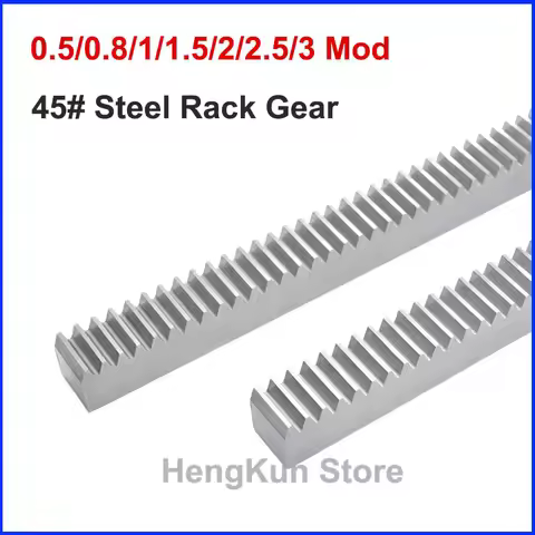 1Pc 0.5-3 Mod 45 Steel Gear Rack Transmission Rack Length 300/500mm DIY Model Makeing Drive Material