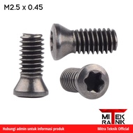 5pcs Baut M2.5 x 0.45 x 6-8 Baut Insert Bubut Baut Facemill Kunci T8