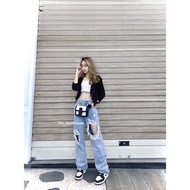 [Younicloth] - Baggy Jeans - Women's Jeans HW Ripped Baggy Jeans/ premium Baggy Jeans