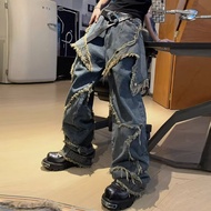 ASRV กางเกงยีนส์ชาย กางเกงขายาว ชาย กางเกงยีนส์ผู้ชาย jeans for men กางเกงยีนส์ขากว้างแนวสตรีทแบบอเมริกันกางเกงยีนส์ขาตรงวินเทจกางเกงยีนส์ฮิปฮอปกางเกงยีนส์ขายาวของผู้ชาย