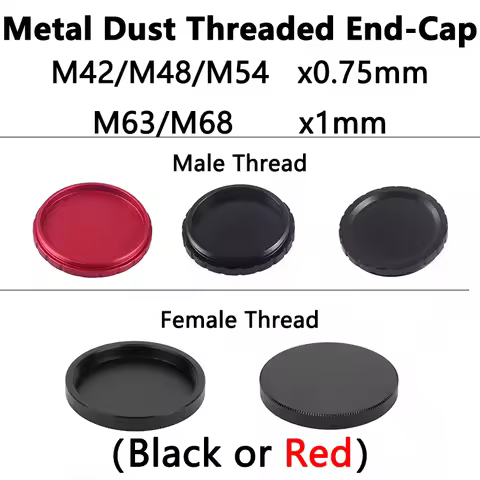 StarDikor M42/M48/M54 x0.75mm M63/M68 x1 Male/Female Thread Metal Dust Threaded End-Cap For MPCC ZWO