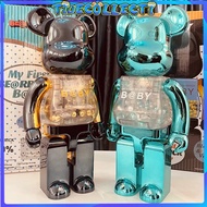 Bearbrick 400% Electroplating Qianqiu Bear brick 28CM Collection Decoration Living Room office Doll Trend Toy Decoration