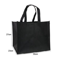 Fion|Flat Bag-80g Non-Wide Black Tote Bag-Black Lunch Bag/Black Environmental Bag-Width 30X Side Wid