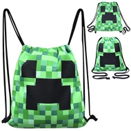 1pcs 35cm*31cm Game Minecrafte Green JJ Gift Bag Newest Travel Drawstring Sport Bag Camping Storage 