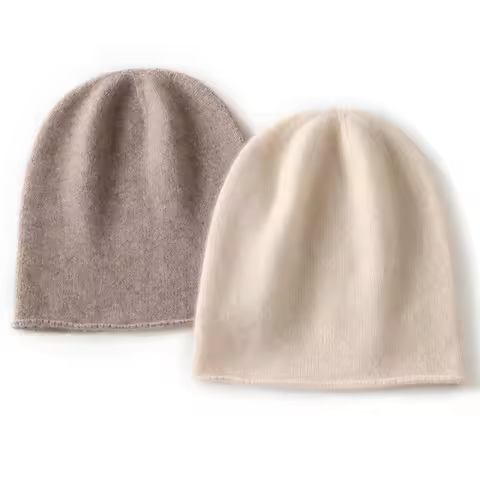 Solid Color Cashmere Knitted Beanie Hat Winter Unisex 35% Cashmere Hats Outdoor Casual Keep Warm Wom