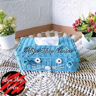 Tempat Tissu Hello Kitty Rotan Sintetis / Tempat Tisu Karakter / Kotak Box Tissue Karakter / Tempat 