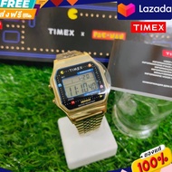 ประกันศูนย์ไทย TM-TW2U32000 T80 x PAC-MAN™ นาฬิกาข้อมือผู้ชายเเละผู้หญิง สีทอง ขนาดหน้าปัด : 34 มม