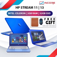 HP Stream 11 | 13 Notebook (WIN 10)  - Intel Celeron N2840 N3050 / 2GB Ram / 32GB SSD 11.6" 13.3" Bu