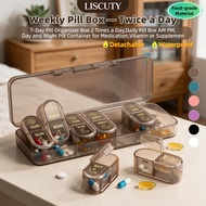 7 Day Pill Organizer Box,Weekly Pill Organizer 2 Times a Day, Daily Box AM PM, Portable Travel Medic