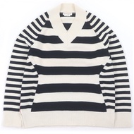 Excellent condition Alexander McQueen 20AW 651181 Cashmere Blend Striped V-Neck Long Sleeve Knit Swe