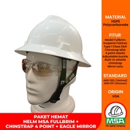 MSA Fullbrim Safety Project Helmet + MSA Chinstrap + Anti-UV Safety Glasses