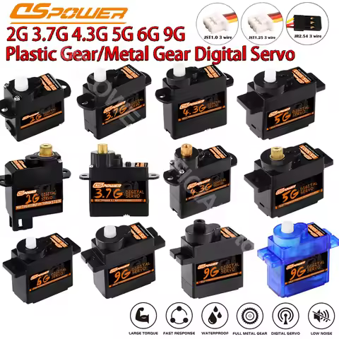 Dspower 2g 3.7g 4.3g 5g 6g 9g Micro Digital Servo Plastic/Metal Gear for F949S k969 k989 k999 Airpla