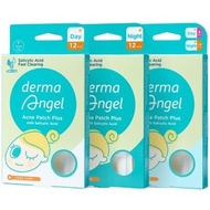 แผ่น​แปะ​สิว​ สูตร Salicylic acid แบบกลางคืน 12 ชิ้น DERMA ANGEL Acne Patch with Salicylic Acid Night 12 dot