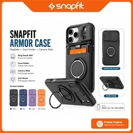 SNAPFIT Case iphone 17E 17 E 16E 16 E SE 4 2025 MagSafe Ring Holder Card Slot Camera Slide Armor Cov