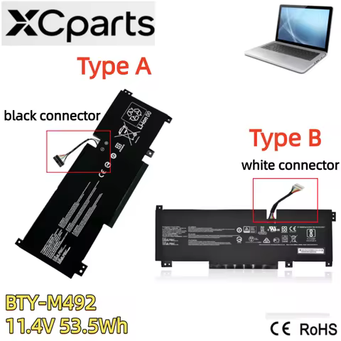 New 6Cell 11.4V 53.5Wh 4700mAh BTY-M492 Laptop Battery For MSI KATANA GF66 Pulse GL66 GL76 11UG BRAV