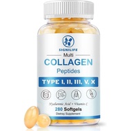 Multi Collagen Peptides for Women & Men, Hydrolyzed Collagen Peptides-Type I, II, III, V, X - with H