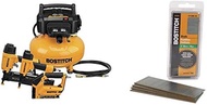 BOSTITCH Air Compressor Combo Kit, 3-Tool (BTFP3KIT) & 18 Gauge Brad Nails, 2-Inch, Coated, 1000 per