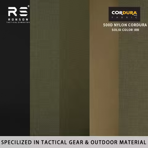100% Nylon Polyamide PU Coated Cordura Fabric 500D H01#Black Infrared Treatment Durable Use for Tact