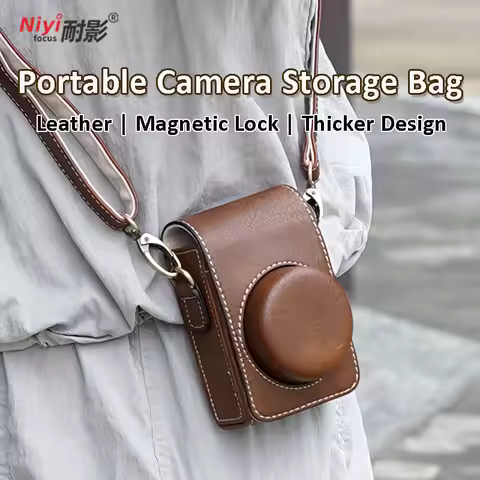 Buffalo Leather Camera Case Bag Cover for Canon SX730 G7X Mark II Sony ZV-1II ZV1F ZV1 Lumix LX10 LX