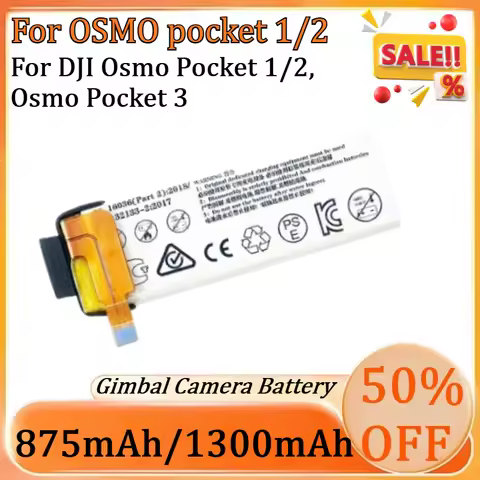 Battery DJI Pocket 1/2 New 875mAh/1300mAh High Quality Battery for DJI Osmo Pocket 1/2, Osmo Pocket