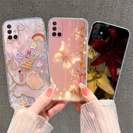 Casing For Samsung Galaxy A71 4G 5G Rainbow Butterfly Flower Anti-drop Shockproof Simple Clear Phone