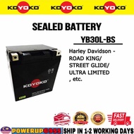 YB30L-BS YTX30L-BS YB30 KOYOKO SEALED BATTERY BATERI SEAL HARLEY DAVIDSON ROAD KING STREET GLIDE ULT