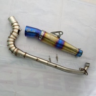 Original 100% Creed exhaust conical open pipe 1set big elbow Rs 125 Fury 125 Rj 115/125 Wave 100/110