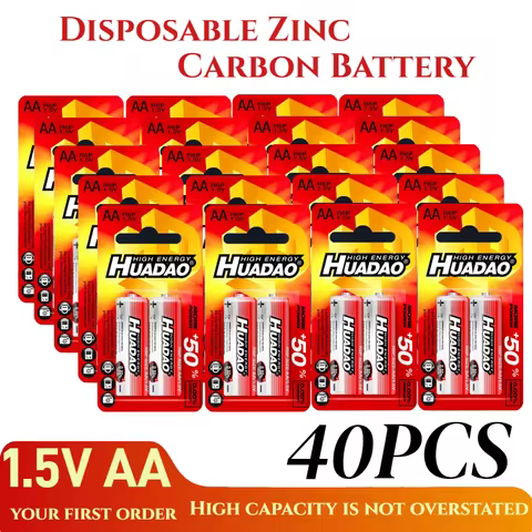 40PCS High capacity AA Disposable Dry Battery AA 1.5V Battery for camera calculator alarm clock mous