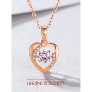 Pendant Rose Gold AU750 Female Clavicle Chain Gold Pendant Heart-Shaped Color Gold 18K Set Chain K G