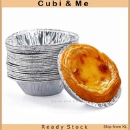 C&M 20Pcs Egg Tart Foil Tray Disposable Baking Tinfoil Cupcake Circular Egg Tart Mold Cups Aluminum 