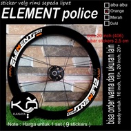 sticker element police sticker rims custom termurah sepeda lipat