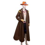 One Piece Ace Cosplay Suit with Necklace and Cowboy Hat