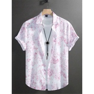 Mens shirts seaside vacation casual beach clothing summer Hawaiian shirts casual floral shirts print