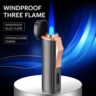 Th838 Windproof Triple Jet Flame Torch Lighter – Refillable Butane, Metal Body