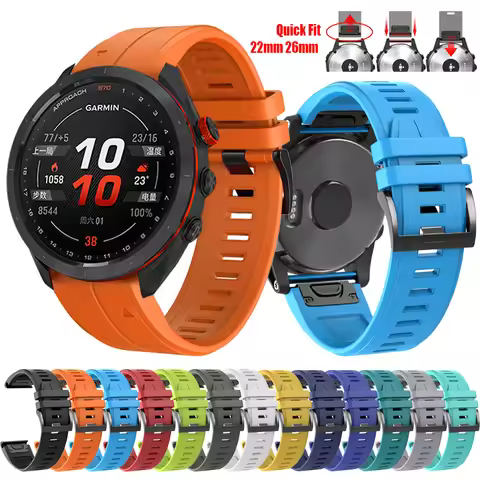 Compatible with Garmin Forerunner 965 955 945 Quick Fit 22mm 26mm Watch Band Silicone Strap For Garm