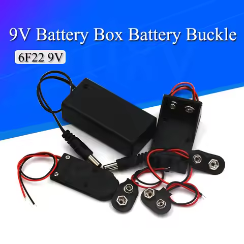9 volt Box Pack Power Toggle Black 9V Battery Holder I/T Type Battery Clips Connector Buckle with ON