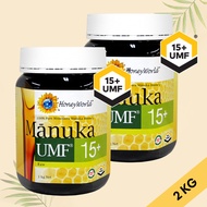 HoneyWorld Raw Manuka Honey UMF 15+ 1kg | Halal Certified | Product of New Zealand | Health &amp; Wellness | Best for Sore Throat and Immune Support