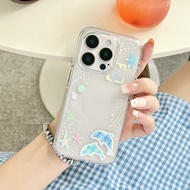 BOSKJUE | Ocean Dolphin Theme Transparent Full-Cover Air Cushion Drop Protection Case for iPhone 16 