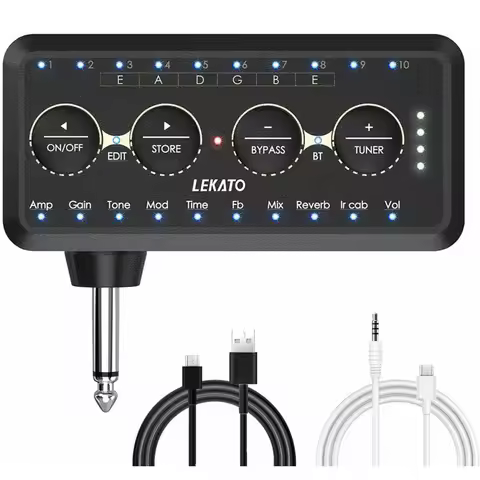 Lekato Electric Guitar Amplifier Amp Mini Headphone Amp Speakers Combo Amplifier Acoustic Plug Amp P
