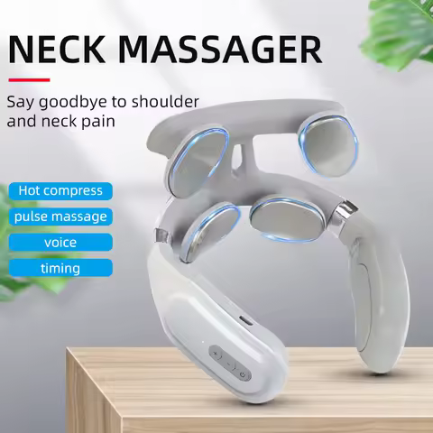 Vibrator Neck Massager Relaxation Knead Heat Travel U-shaped Pillow Car Airport Office Siesta Electr