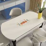 Tablecloth Wash-Free Curved Coffee Table pvc Dining Table Mat Oval Tablecloth Oil-proof Waterproof F