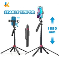 P185 Selfie Stick Tripod Holder Extendable 1.85m Phone Tripod Stand 360 Rotation Bluetooth-Compatibl