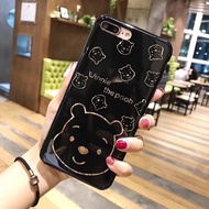 OPPO R11S Plus case cartoon cute Winnie  rabbit pattern black phone case for OPPO R11Plus plated por