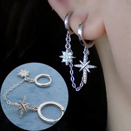 Hj [3.50,000 Persons Collection] Double Pierced Earrings Ear Bone Integrated Ear Buckles Ear Hoops E