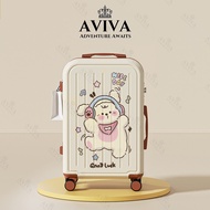 AVIVA Embossed Travel Bag 20/24 Inches Large Capacity Strong And Durable 360 Wheels ABS+PC Material 