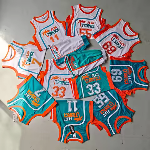 Trillest Semi Pro Movie Jackie Moon 33 Monix 11 White and Green Flint Tropics Basketball Jerseys Sho