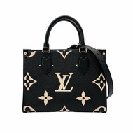 Louis Vuitton 展示品 OnTheGo PM 壓花牛皮手提肩背二用包(M45659-黑/米)